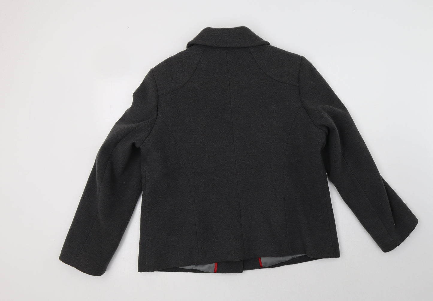 BM Womens Grey   Pea Coat Coat Size 14  Button