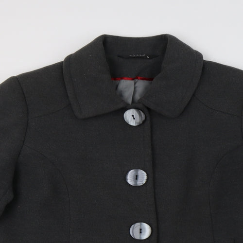 BM Womens Grey   Pea Coat Coat Size 14  Button