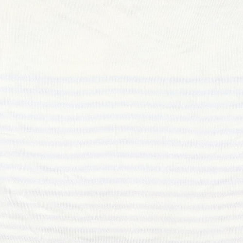 Preworn Womens Blue Round Neck Floral Acrylic Pullover Jumper Size M   - Striped