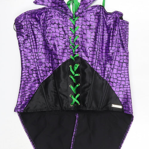 Suicide Squad Womens Purple  Polyester Basic Blouse Size XL Halter