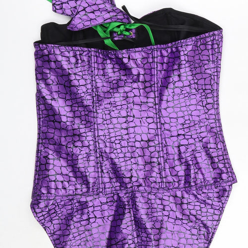 Suicide Squad Womens Purple  Polyester Basic Blouse Size XL Halter