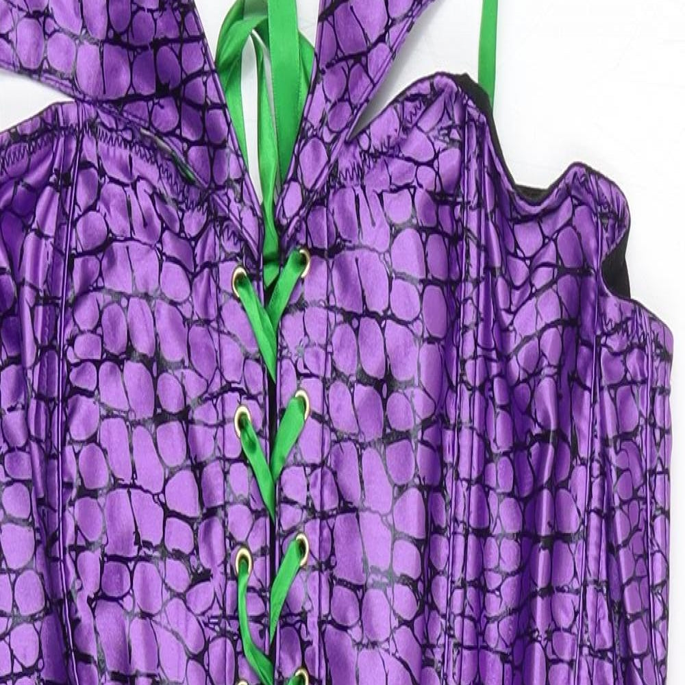Suicide Squad Womens Purple  Polyester Basic Blouse Size XL Halter
