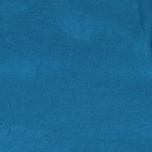 BM Womens Blue Round Neck  Acrylic Pullover Jumper Size S