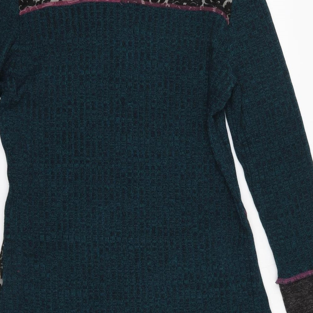 Sugar Crisp Womens Multicoloured  Polyester Jumper Dress  Size L  Roll Neck