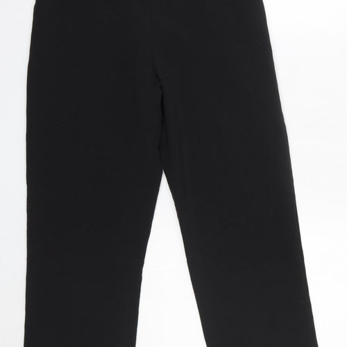 Preworn Womens Black  Polyester Dress Pants Trousers Size 12 L23 in Regular
