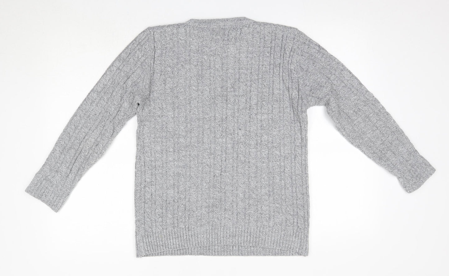 Choice Womens Grey Round Neck  Acrylic Pullover Jumper Size S
