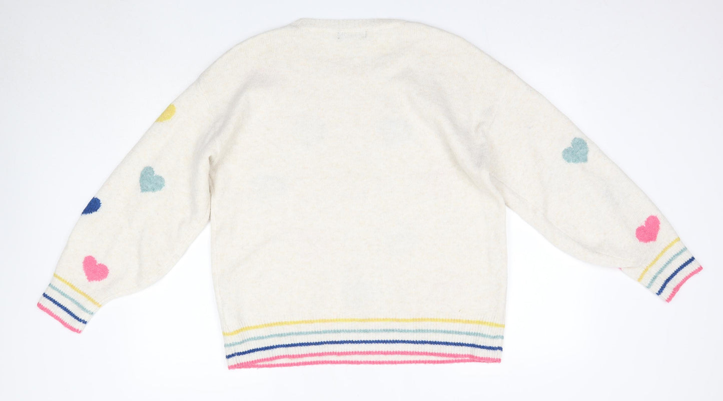 F&F Womens Multicoloured Round Neck  Polyester Pullover Jumper Size 14