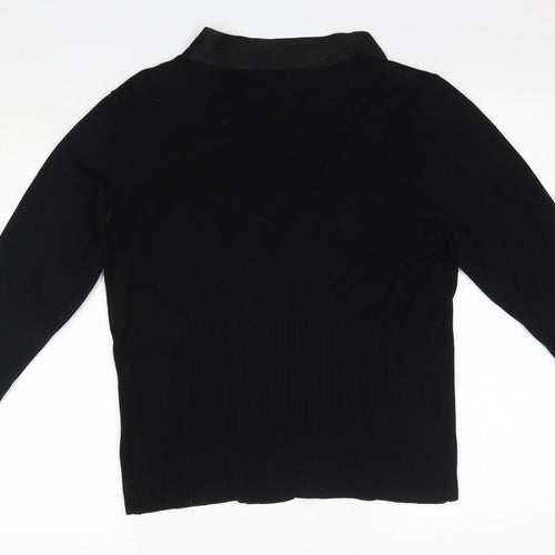 Klass Womens Black V-Neck  Viscose Cardigan Jumper Size XL