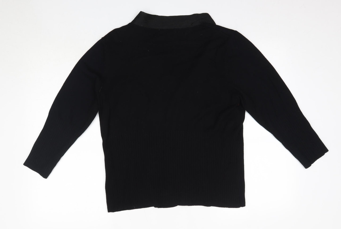 Klass Womens Black V-Neck  Viscose Cardigan Jumper Size XL