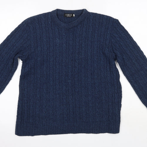 Choice Collection Womens Blue Round Neck  Acrylic Pullover Jumper Size S
