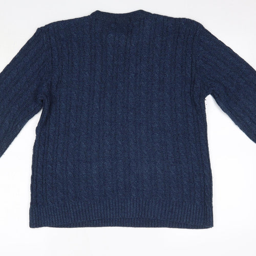 Choice Collection Womens Blue Round Neck  Acrylic Pullover Jumper Size S