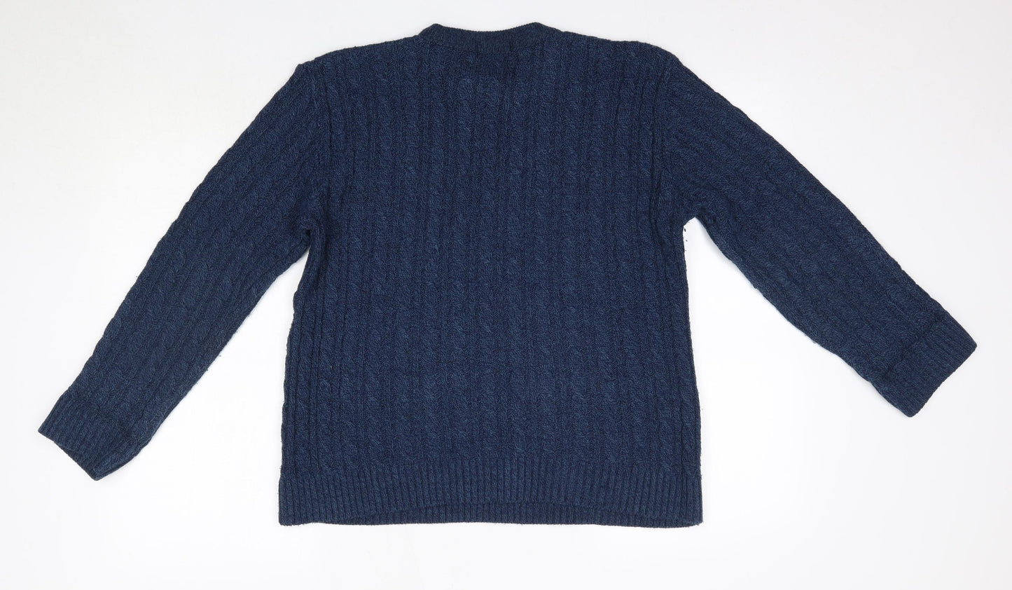 Choice Collection Womens Blue Round Neck  Acrylic Pullover Jumper Size S