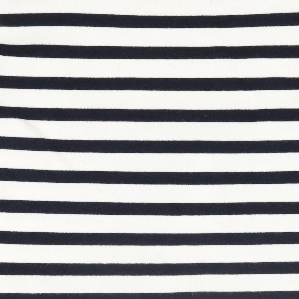 Mango Womens Multicoloured Round Neck Striped Viscose Cardigan Jumper Size M