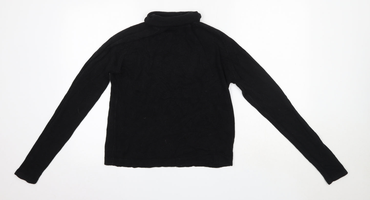 Originals Womens Black Roll Neck  Acrylic Pullover Jumper Size 10
