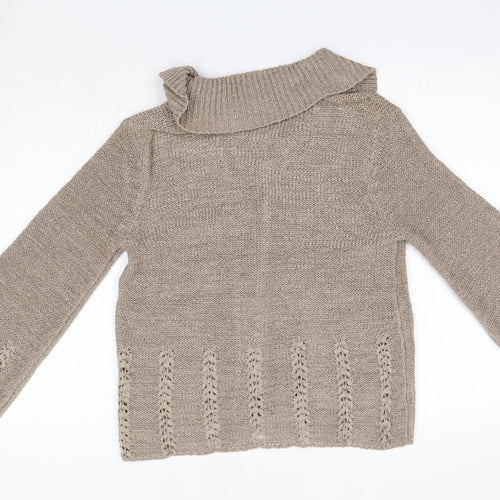 George Womens Brown V-Neck  Acrylic Cardigan Jumper Size 10