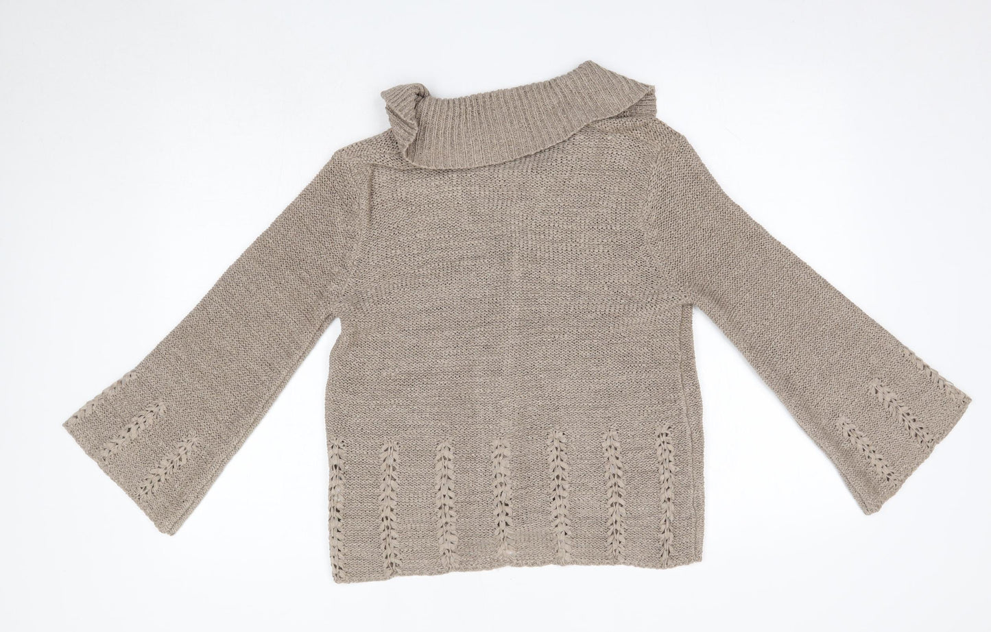 George Womens Brown V-Neck  Acrylic Cardigan Jumper Size 10