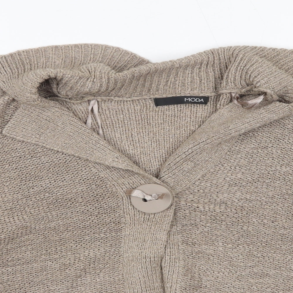 George Womens Brown V-Neck  Acrylic Cardigan Jumper Size 10