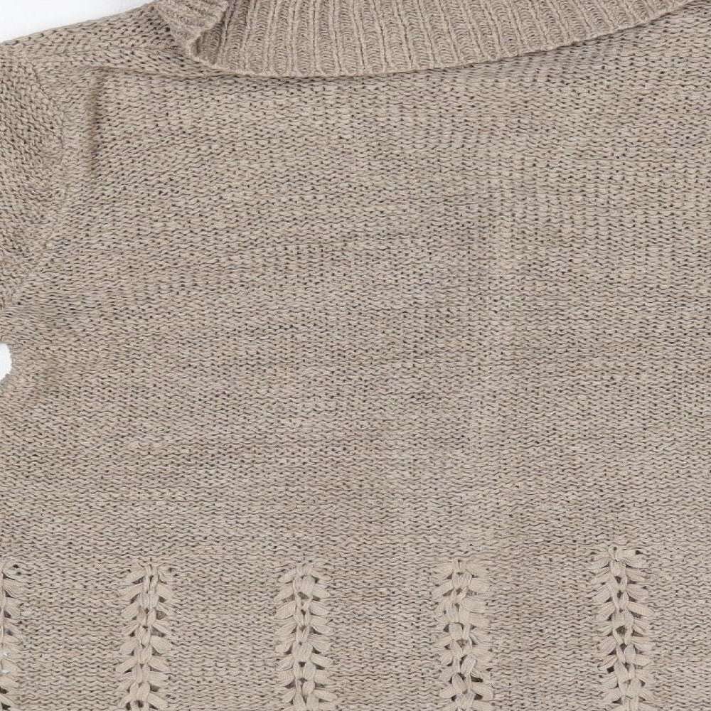 George Womens Brown V-Neck  Acrylic Cardigan Jumper Size 10