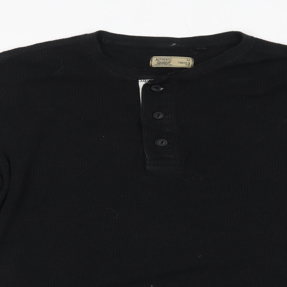 NEXT Mens Black Round Neck  Cotton Pullover Jumper Size M