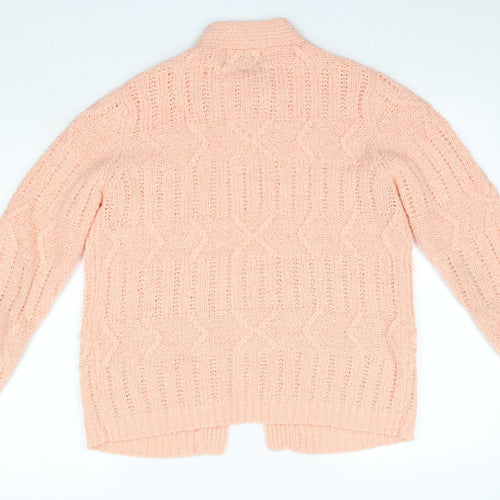 Le Roy Womens Pink Round Neck  Acrylic Cardigan Jumper Size L