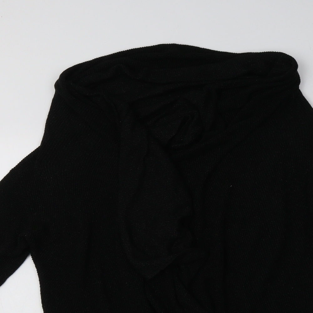 Joseph Womens Black V-Neck  Silk Cardigan Jumper Size L