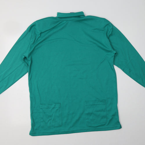 Dalia Womens Green  Polyacrylate Fibre Tunic Blouse Size L Roll Neck