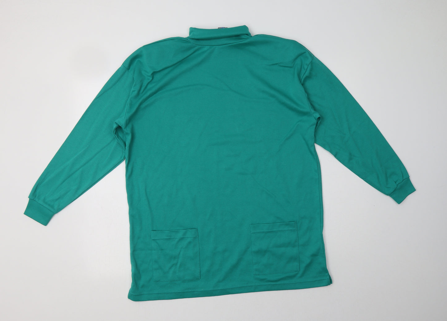 Dalia Womens Green  Polyacrylate Fibre Tunic Blouse Size L Roll Neck