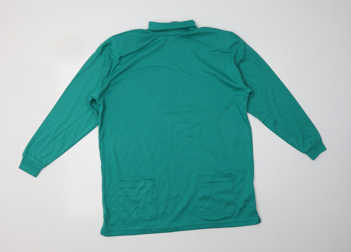 Dalia Womens Green  Polyacrylate Fibre Tunic Blouse Size L Roll Neck
