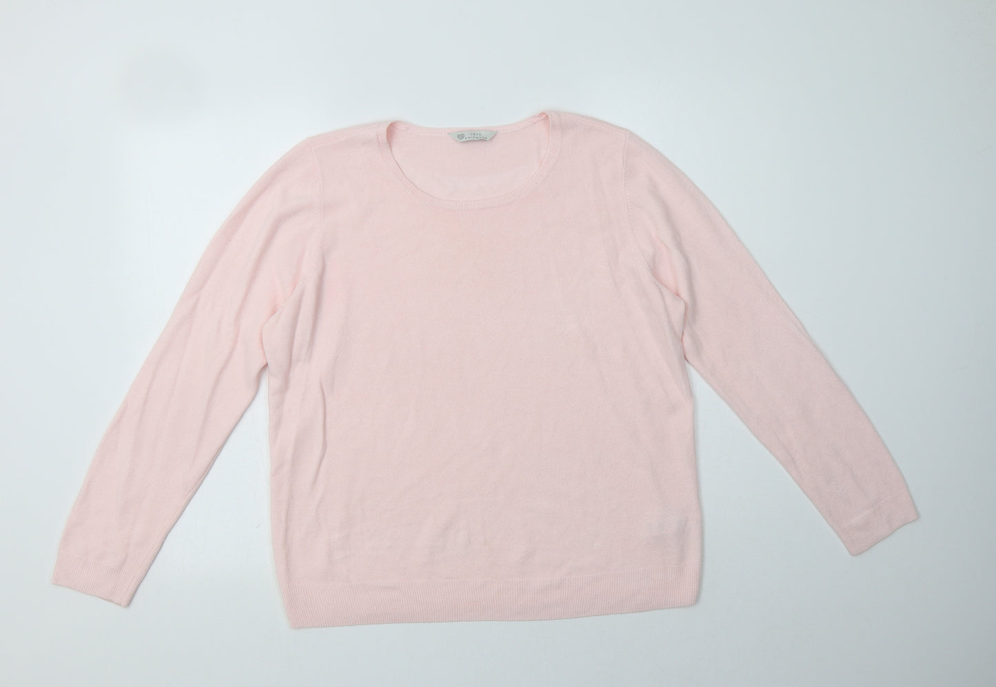 BHS Womens Pink Crew Neck  Acrylic Pullover Jumper Size 18