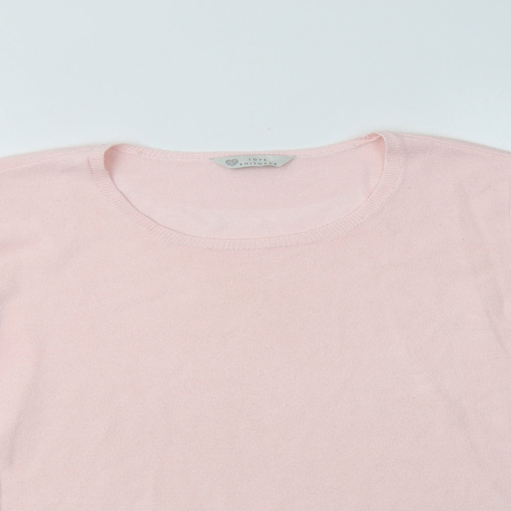 BHS Womens Pink Crew Neck  Acrylic Pullover Jumper Size 18