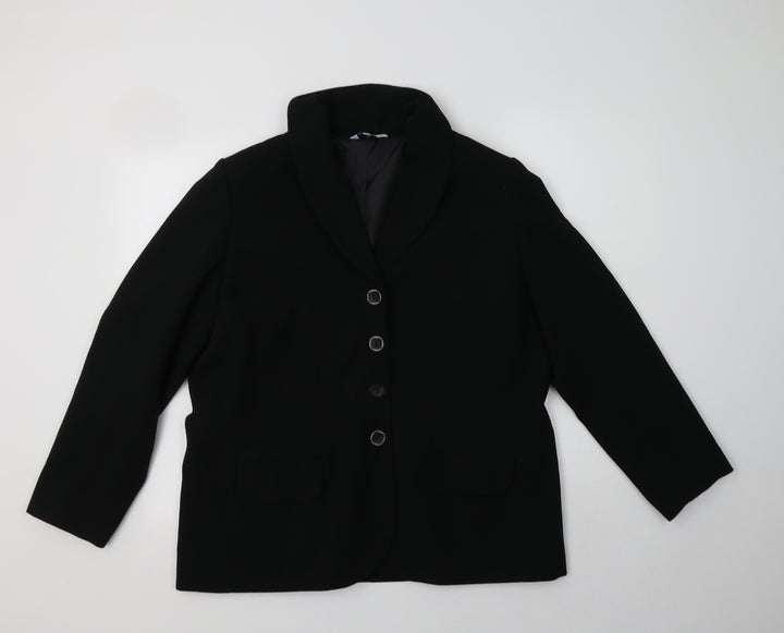 Penny Plain Womens Black Jacket Blazer Size 18 Button