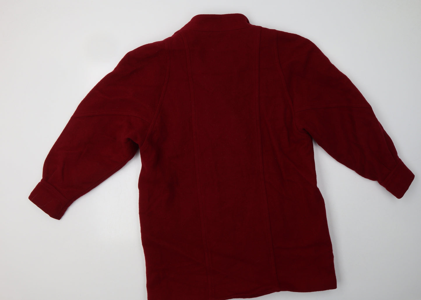 Made In England Womens Red   Pea Coat Blazer Size 16  Button