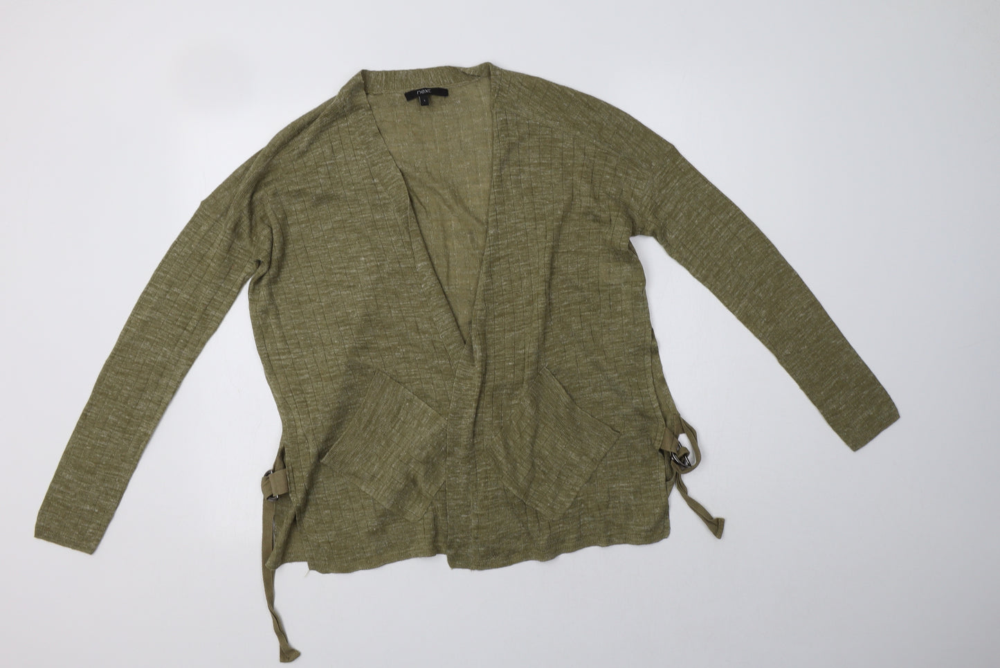 NEXT Womens Green V-Neck  Acrylic Cardigan Jumper Size S