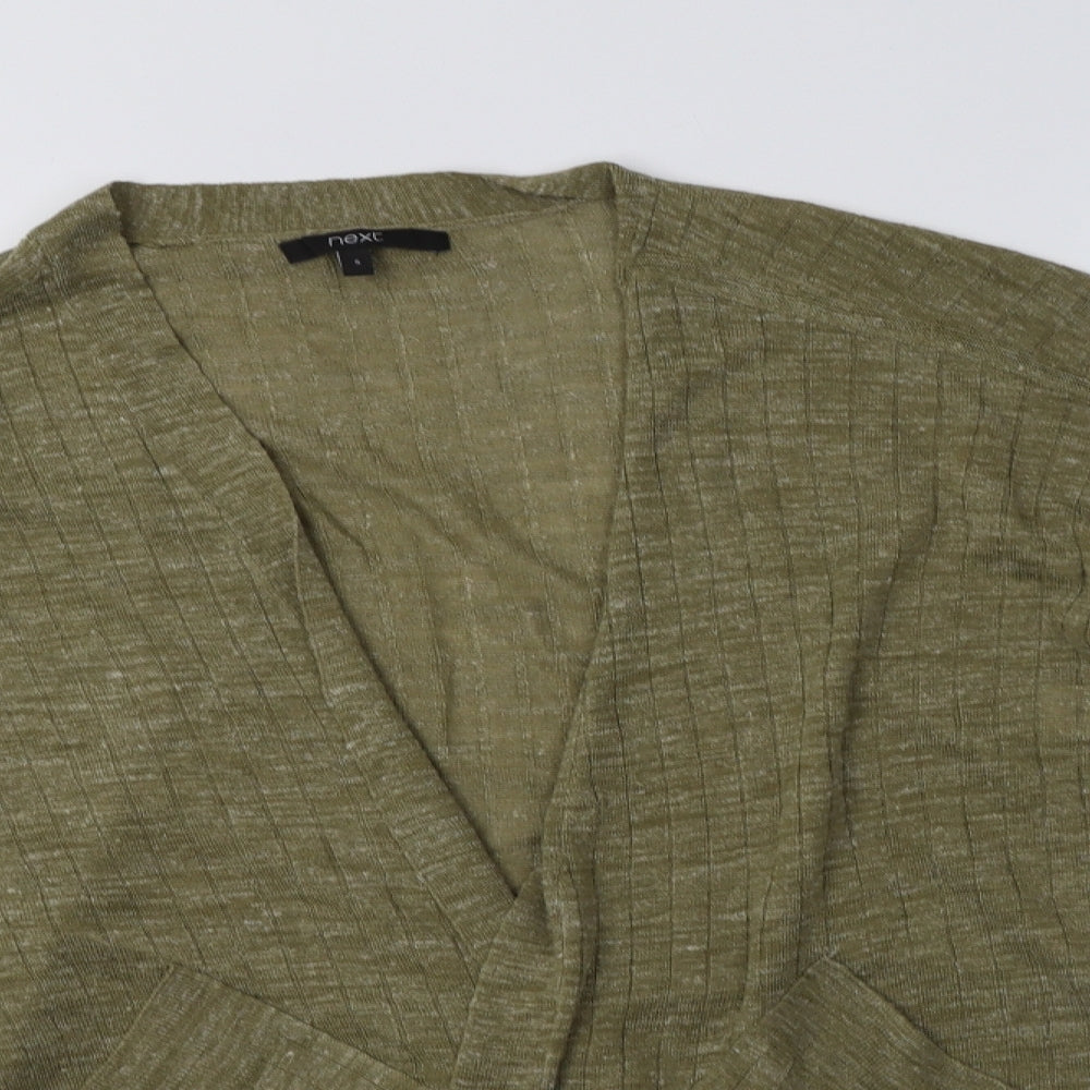NEXT Womens Green V-Neck  Acrylic Cardigan Jumper Size S