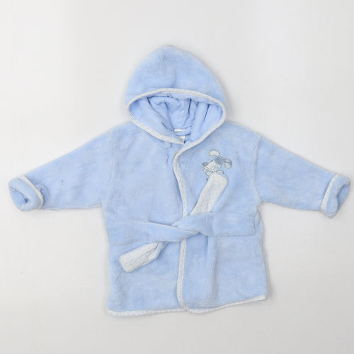 Preworn Baby Blue Solid Polyester Kimono Robe Size 6-9 Months