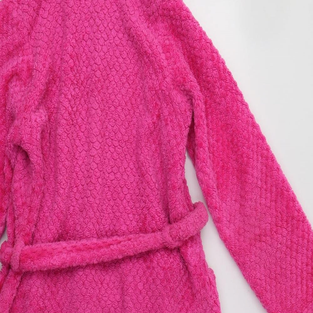 M&S Girls Pink  Polyester Kimono Robe Size 11-12 Years