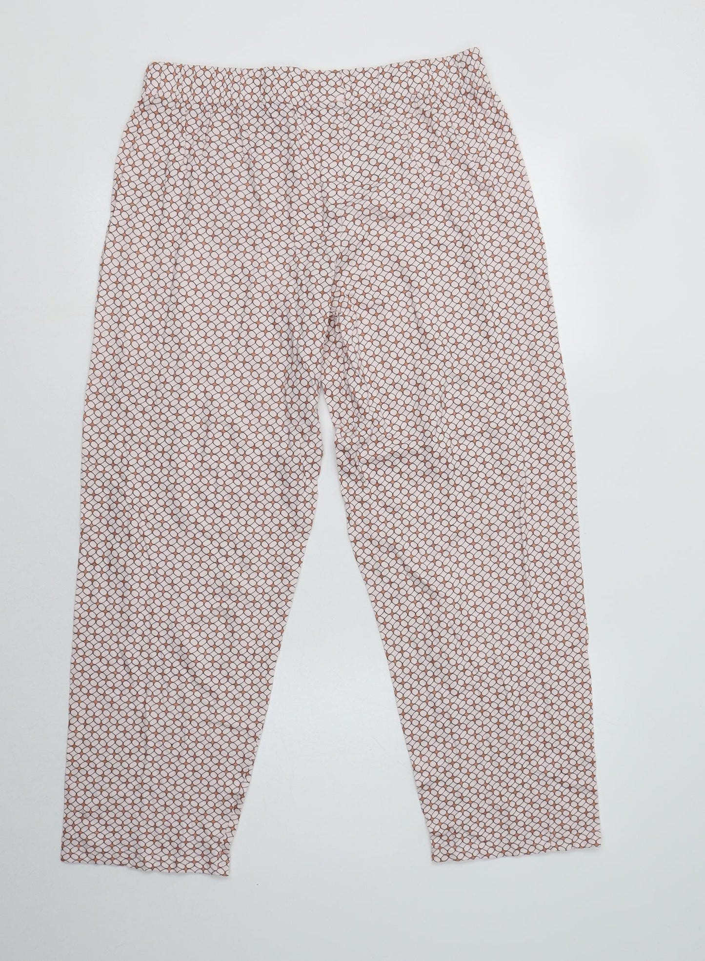 Primark Womens Pink Geometric Cotton  Pyjama Pants Size M  Drawstring