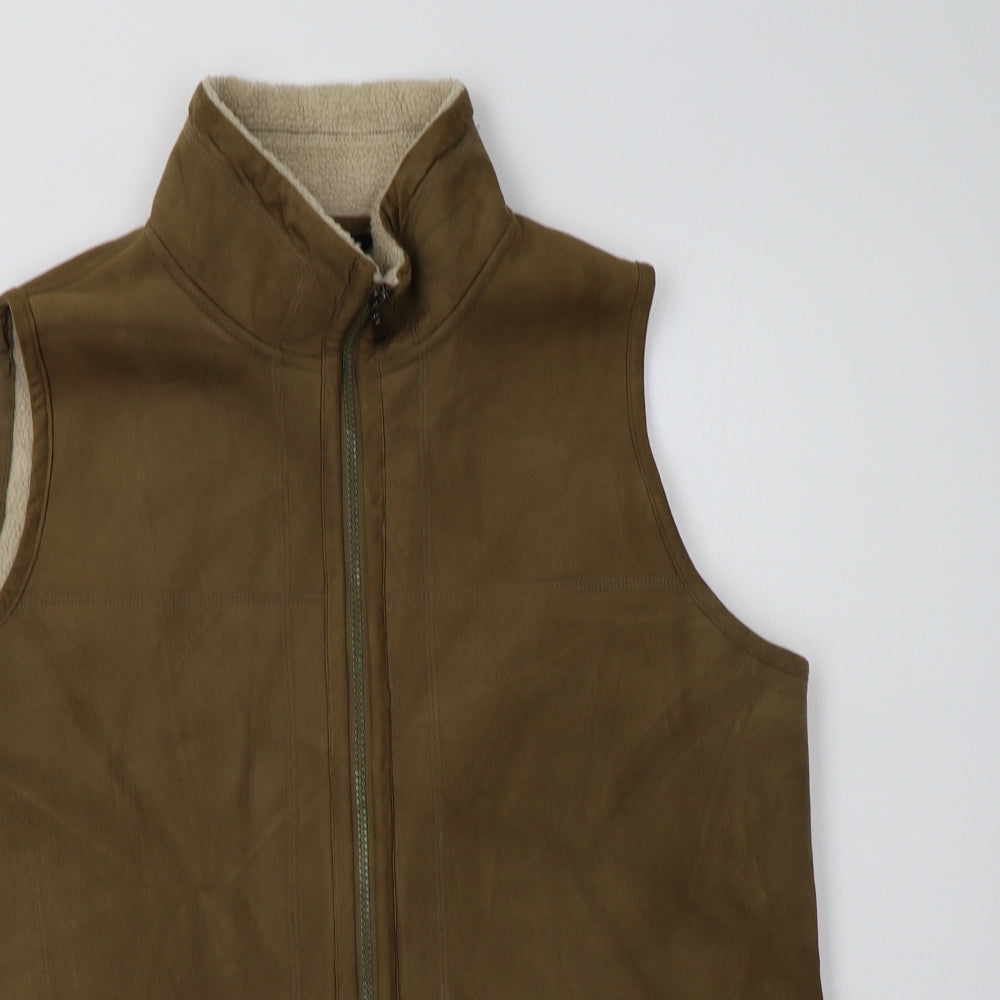 bREAK Mens Beige   Gilet Waistcoat Size M  Zip