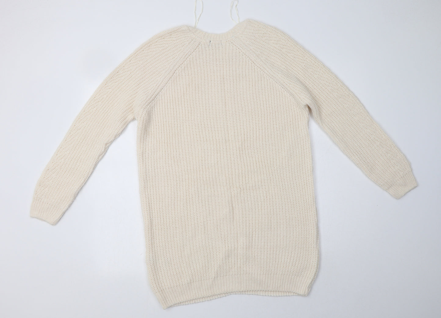 F&F Womens Ivory  Acrylic Jumper Dress  Size 8  Crew Neck