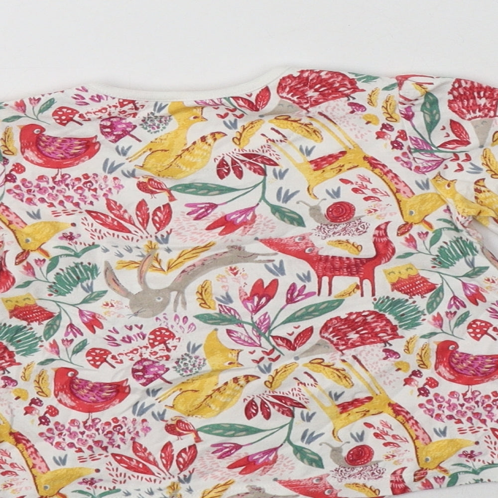 Nutmeg Baby Multicoloured Floral Cotton Basic Blouse Size 12-18 Months Crew Neck Snap