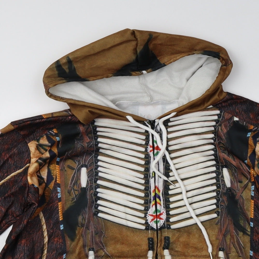 Preworn Mens Brown   Full Zip Hoodie Size M