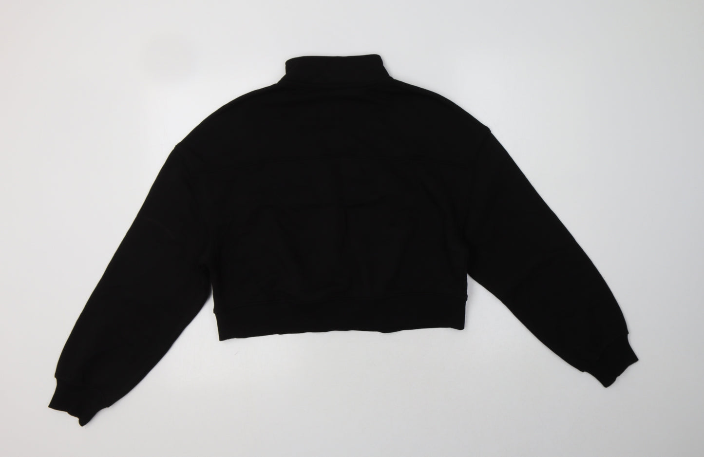 H&M Womens Black  Cotton Henley Hoodie Size M  Zip