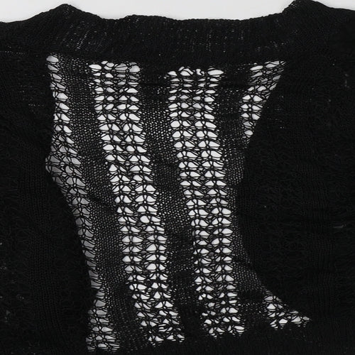 Quiz Womens Black V-Neck Floral Viscose Shrug Jumper Size M