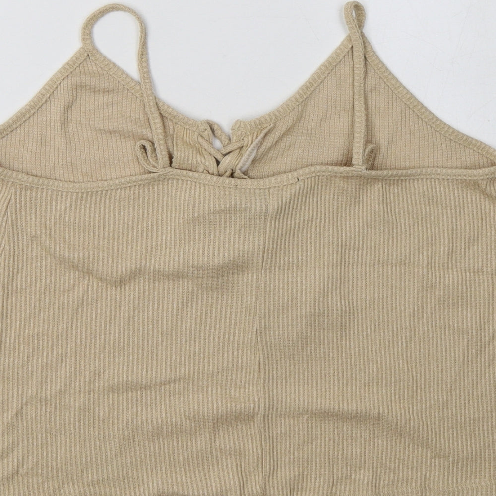 Foreve Womens Beige  Viscose Camisole Tank Size S Round Neck