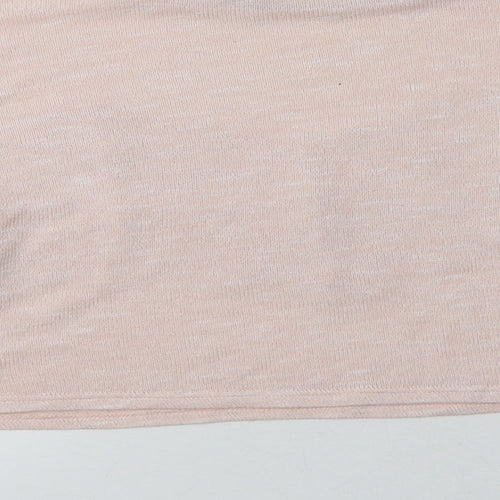 H&M Womens Pink Crew Neck  Polyester Henley Jumper Size XS   - Lace Detail