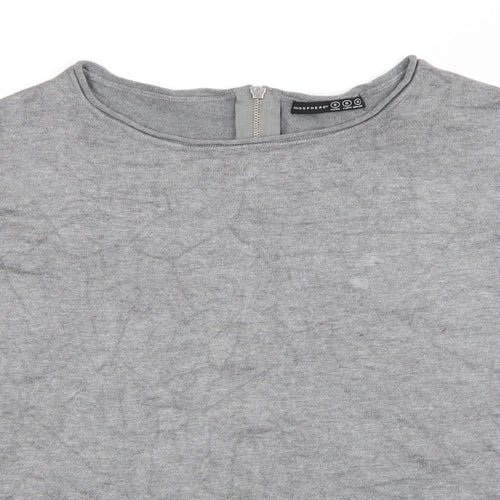 Atmosphere Womens Grey Round Neck  Viscose Pullover Jumper Size S   - Back Zip Mid Grey