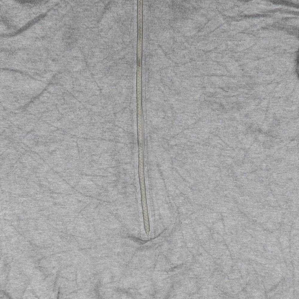 Atmosphere Womens Grey Round Neck  Viscose Pullover Jumper Size S   - Back Zip Mid Grey