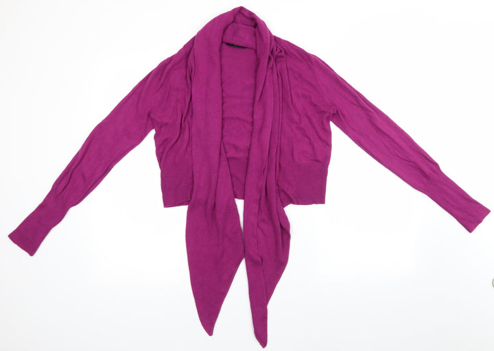 Dorothy Perkins Womens Purple V-Neck  Viscose Cardigan Jumper Size 12   - Waterfall Cardigan