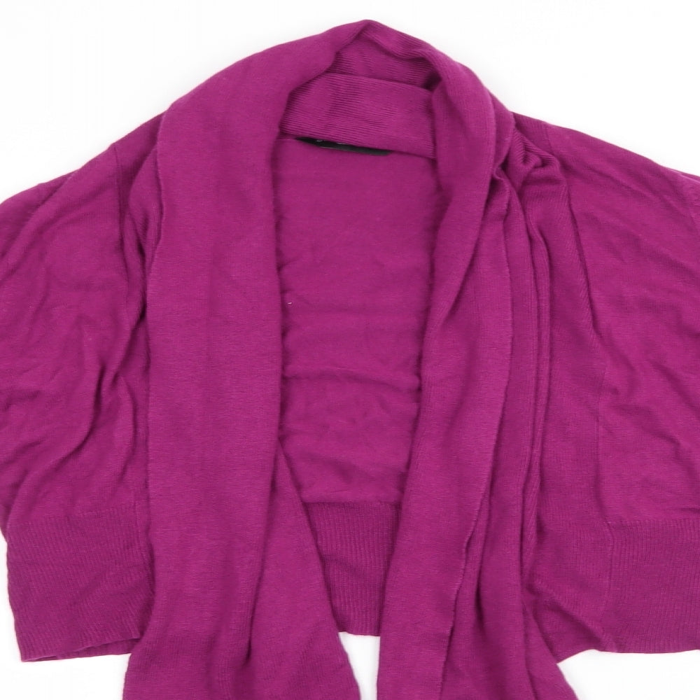 Dorothy Perkins Womens Purple V-Neck  Viscose Cardigan Jumper Size 12   - Waterfall Cardigan
