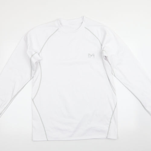Preworn Mens White  Polyester Pullover Sweatshirt Size 2XL   - Grey top stitching M Motiff